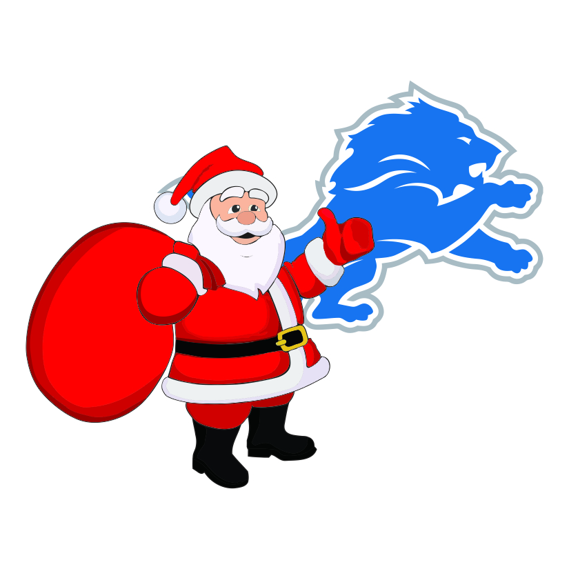 Detroit Lions Santa Claus Logo iron on paper